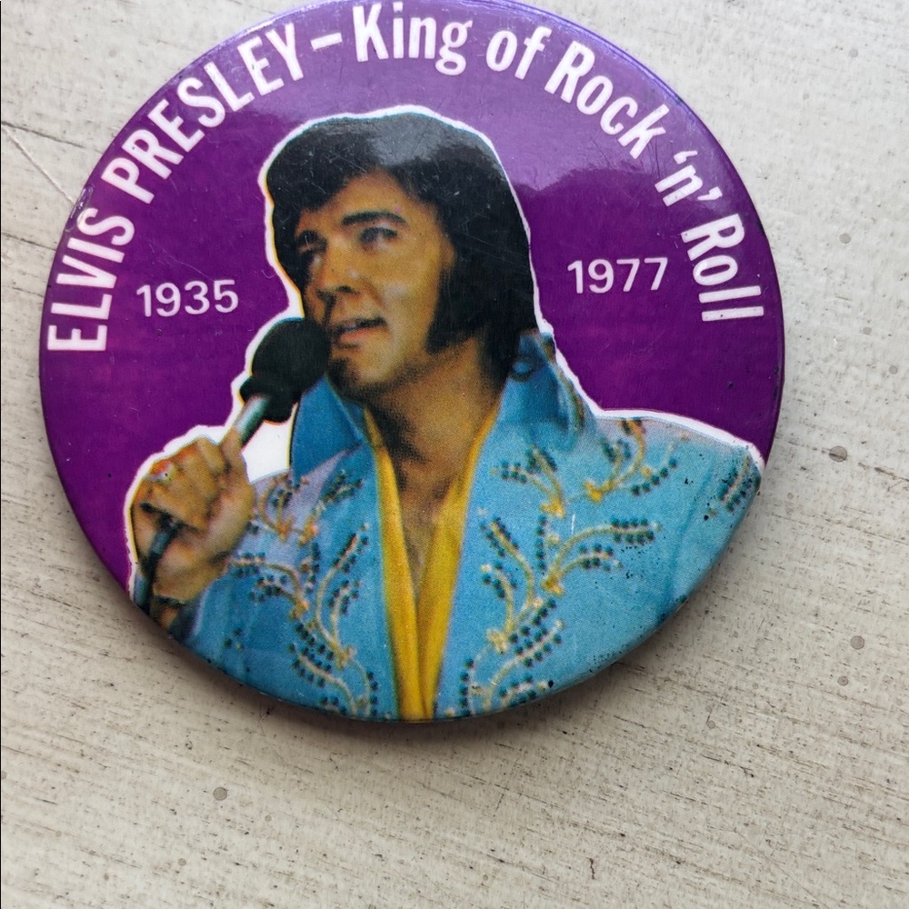 Elvis Presley King of Rock 'n' Roll Button